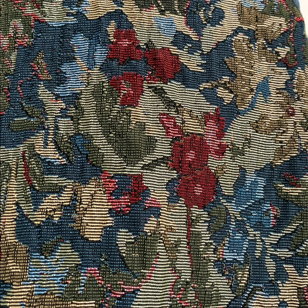 SOLD 🩵VTG 90s Paul Harris Design Tapestry Denim Vest Zip Up Floral Boho M - Picture 6 of 8